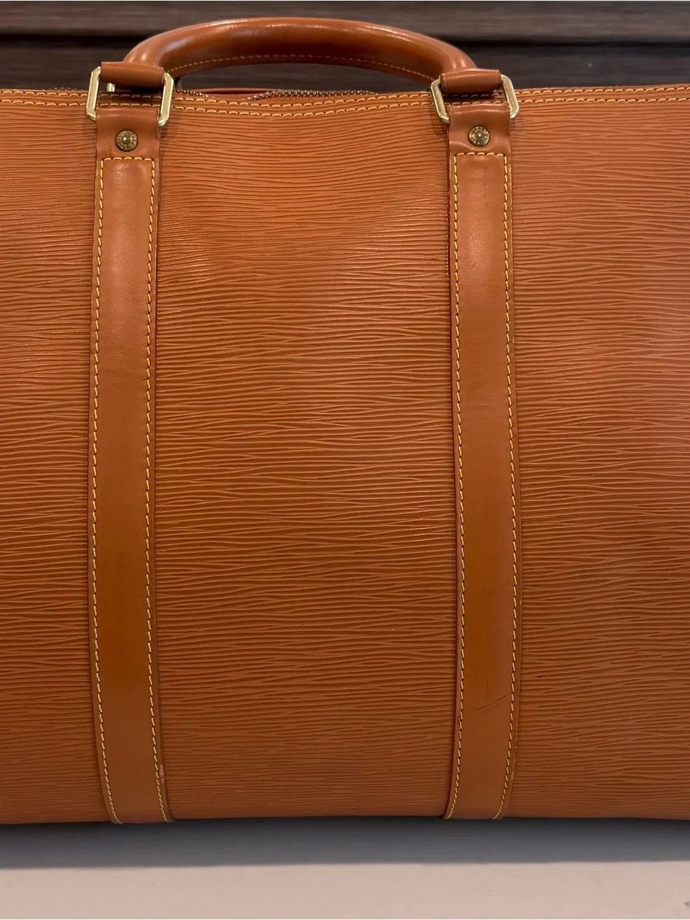 Louis Vuitton Epi Keepall 55 Kenyan Fawn Brown Leather Travel Duffle Bag